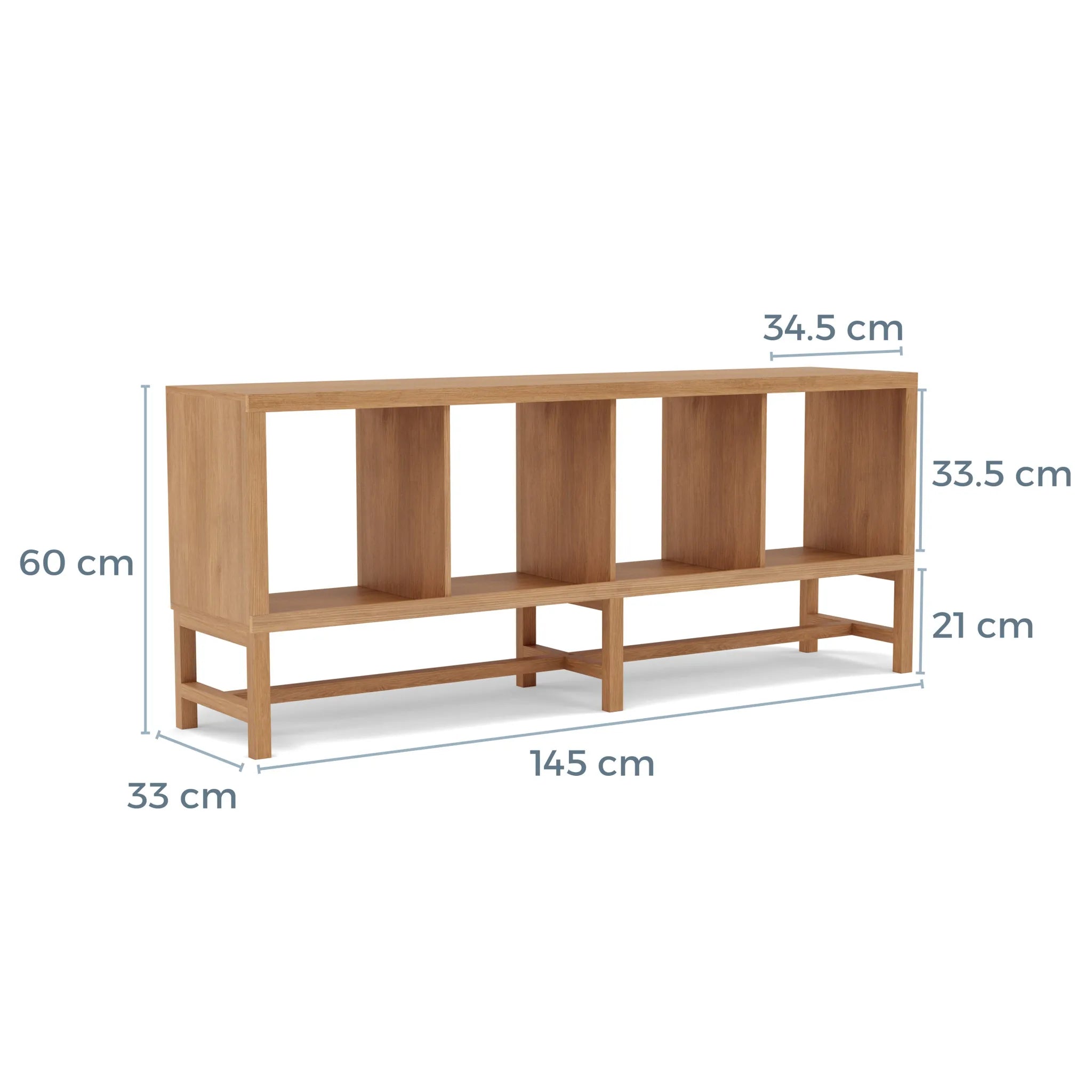 Jonas Display Shelf 4 x 1 145 x 33 x 60cm American Oak