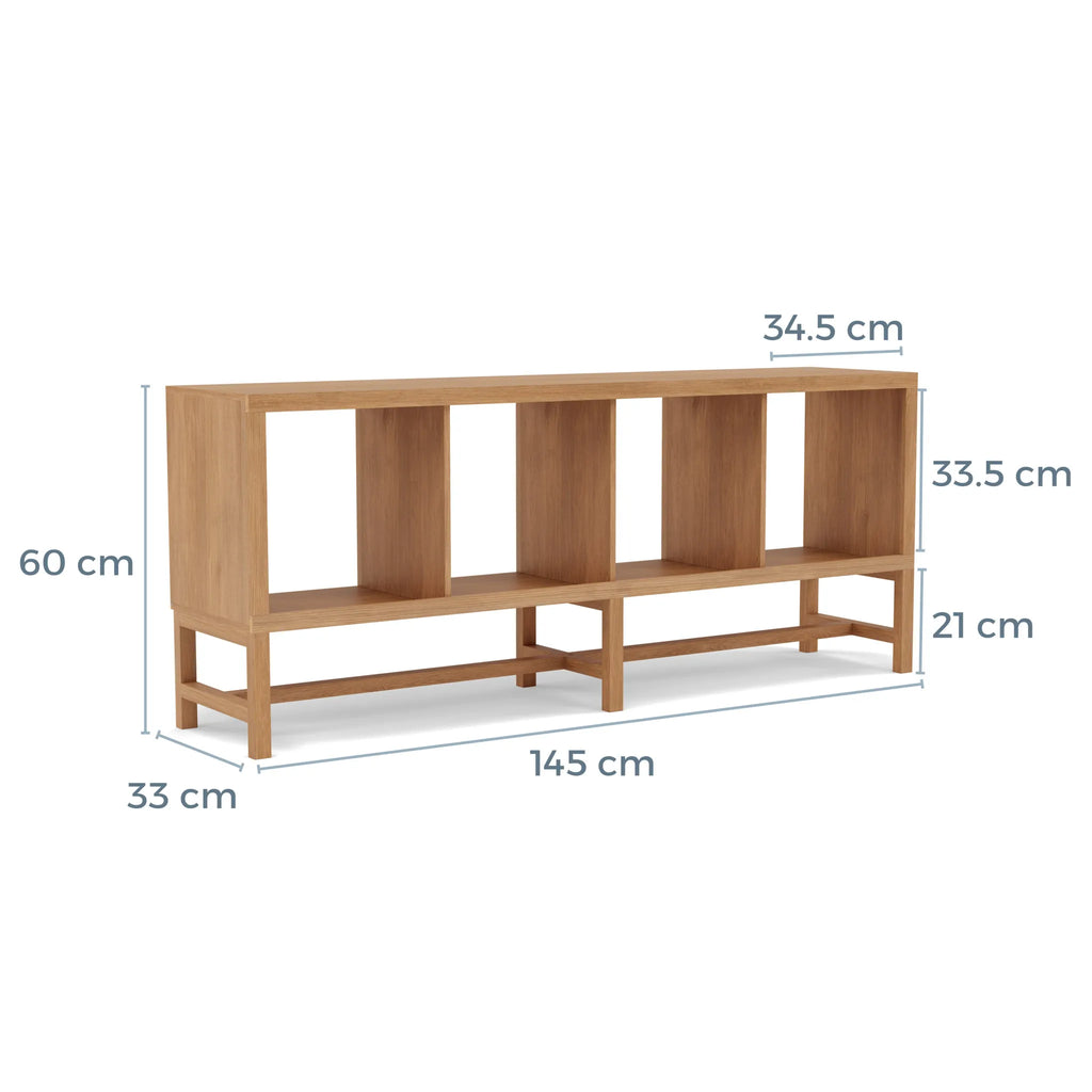 Jonas Display Shelf 4 x 1 145 x 33 x 60cm American Oak