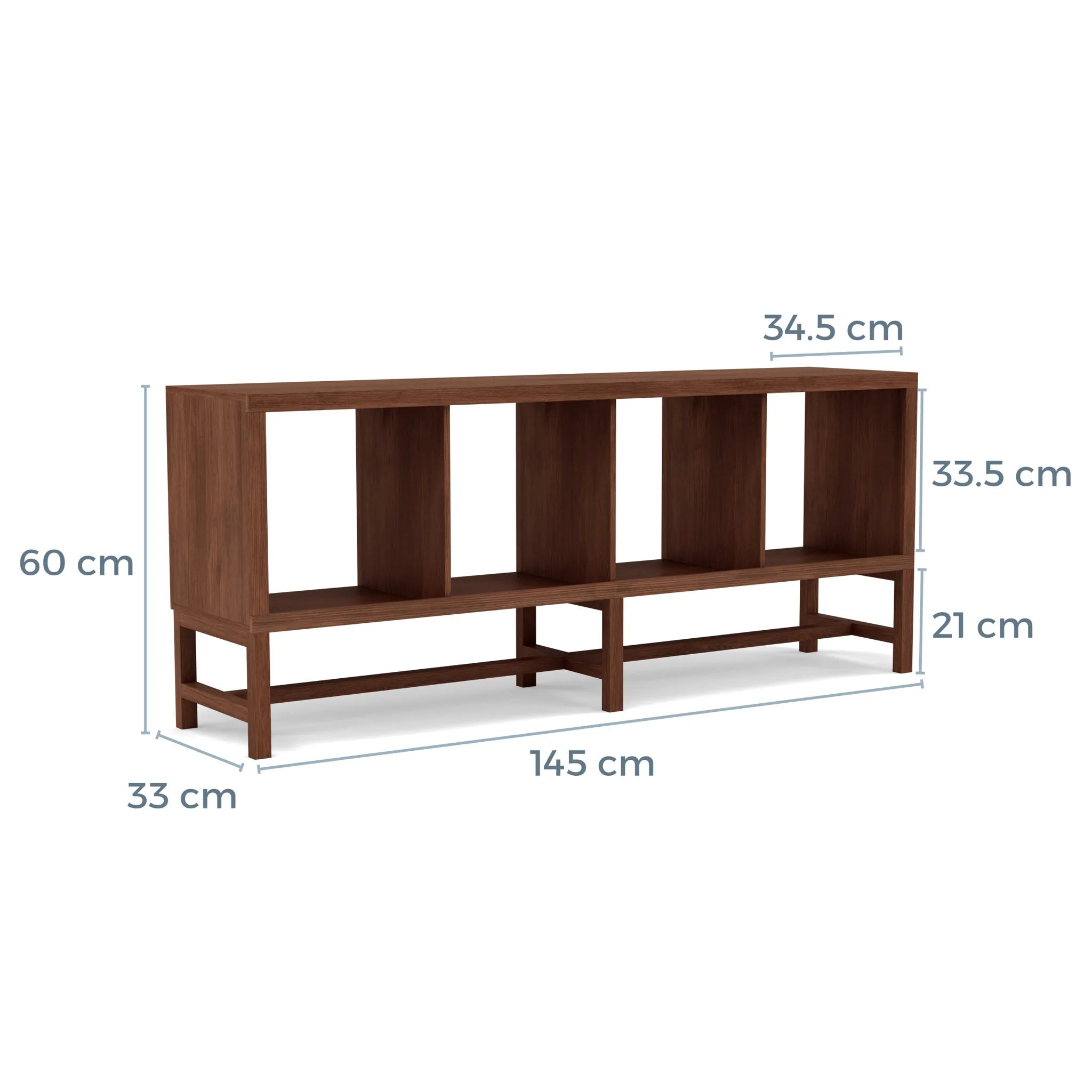 Jonas Display Shelf 4 x 1 145 x 33 x 60cm American Walnut