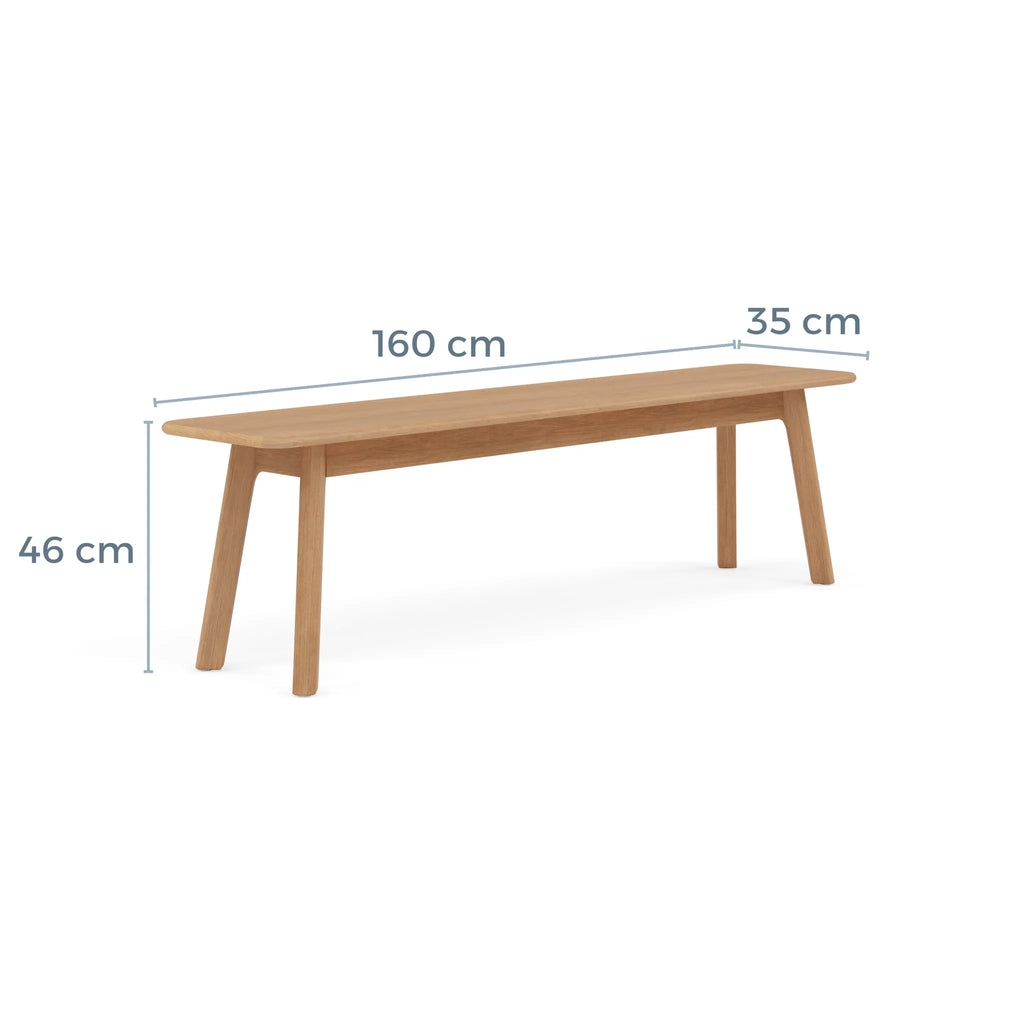 Magnus Bench 160 x 35cm Solid American Oak