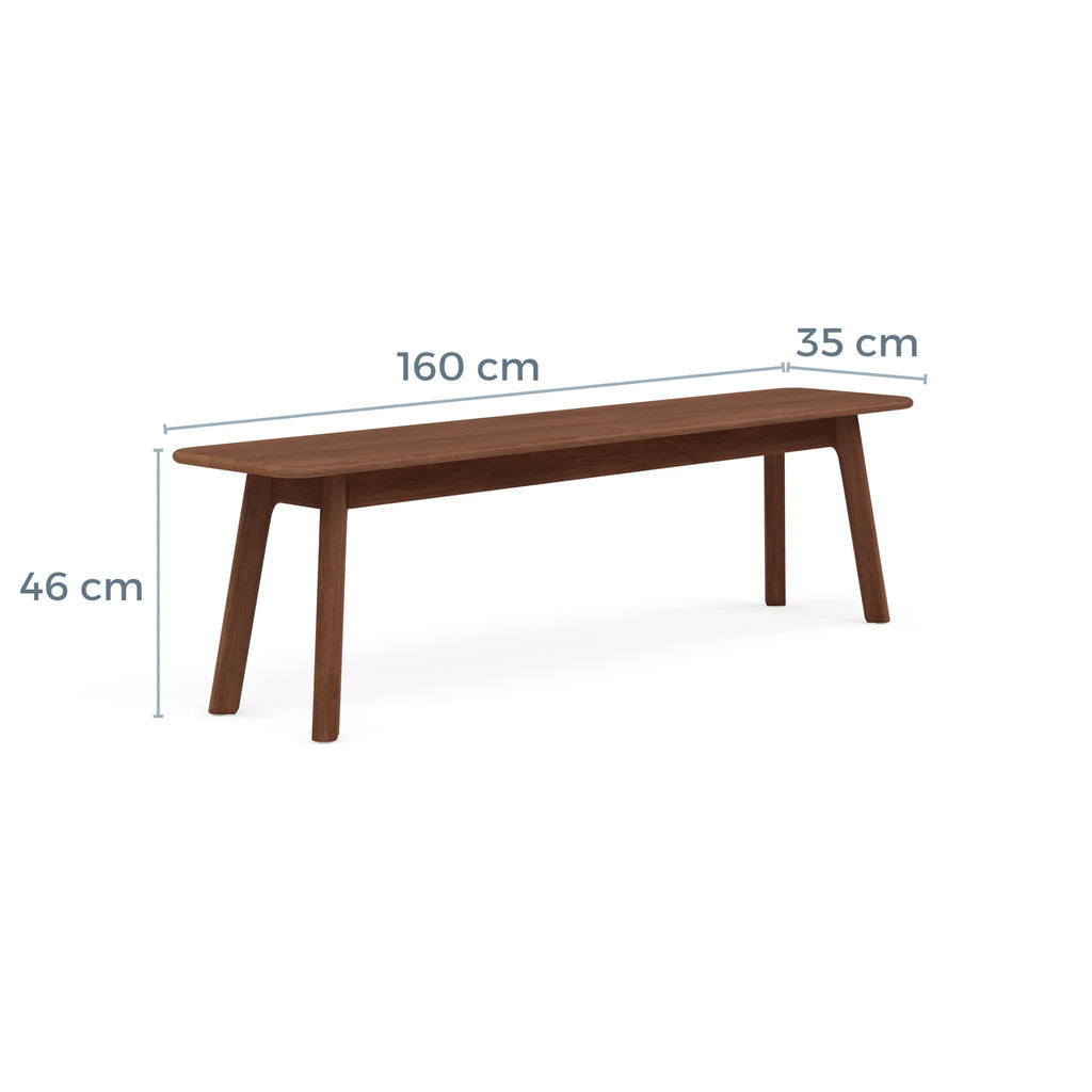 Magnus Bench 160 x 35cm Solid American Walnut