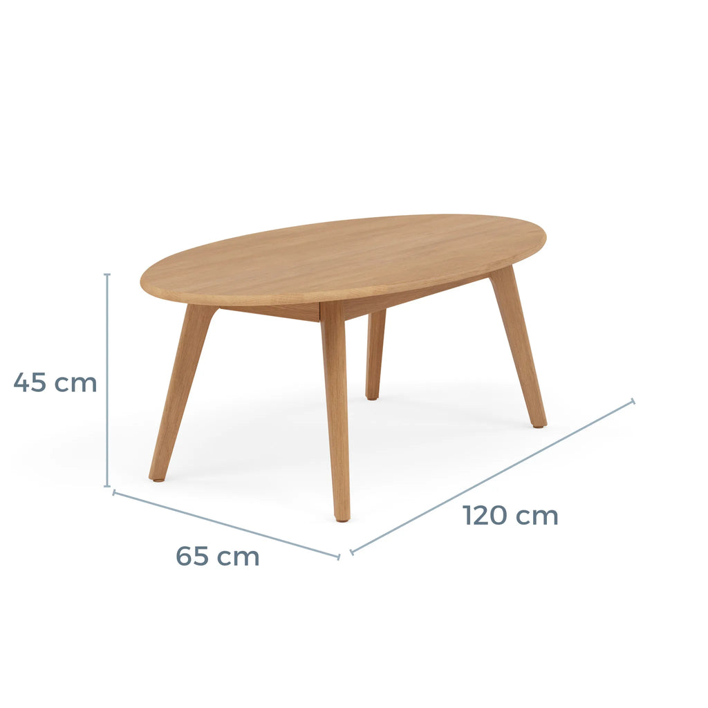 Magnus Coffee Table Oval 120 x 65cm Solid American Oak
