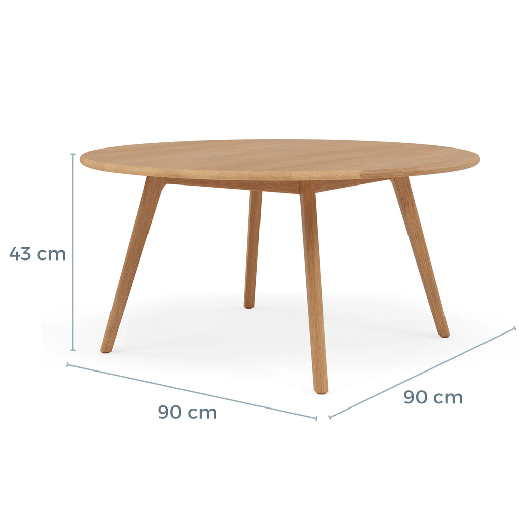Magnus Coffee Table Round 90cm Diameter Solid American Oak