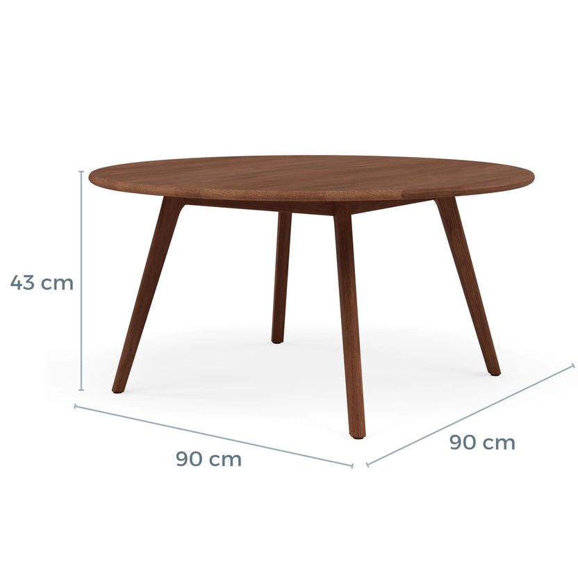Magnus Coffee Table Round 90cm Diameter Solid American Walnut