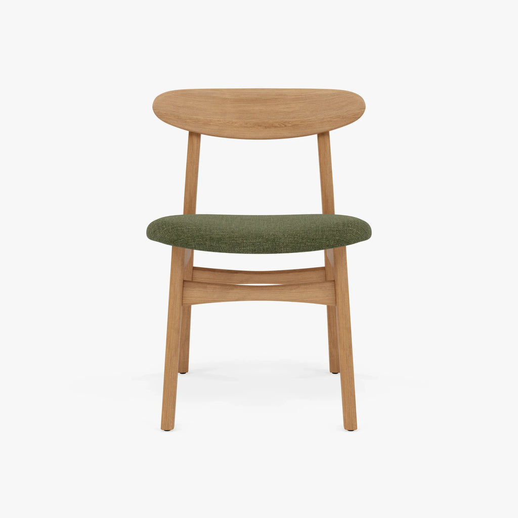 Magnus Dining Chair Aloe Green Fabric Solid American Oak