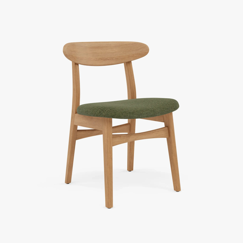 Magnus Dining Chair Aloe Green Fabric Solid American Oak