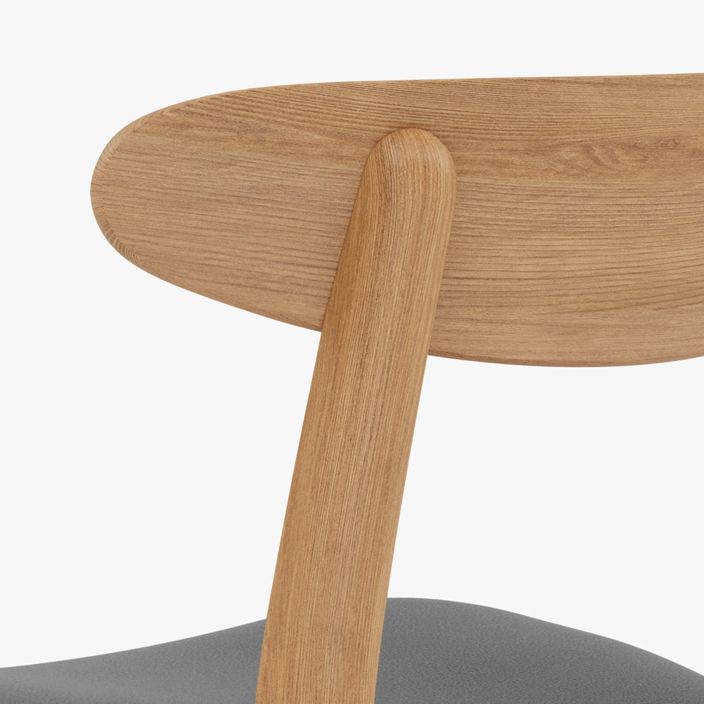 Magnus Dining Chair Black Leather Solid American Oak