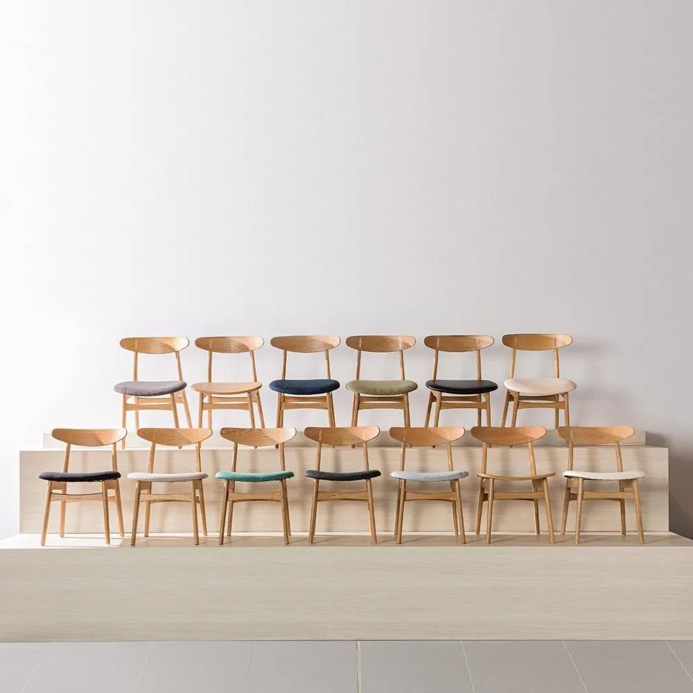 Magnus Dining Chair Black Leather Solid American Oak