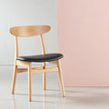 Magnus Dining Chair Black Leather Solid American Oak