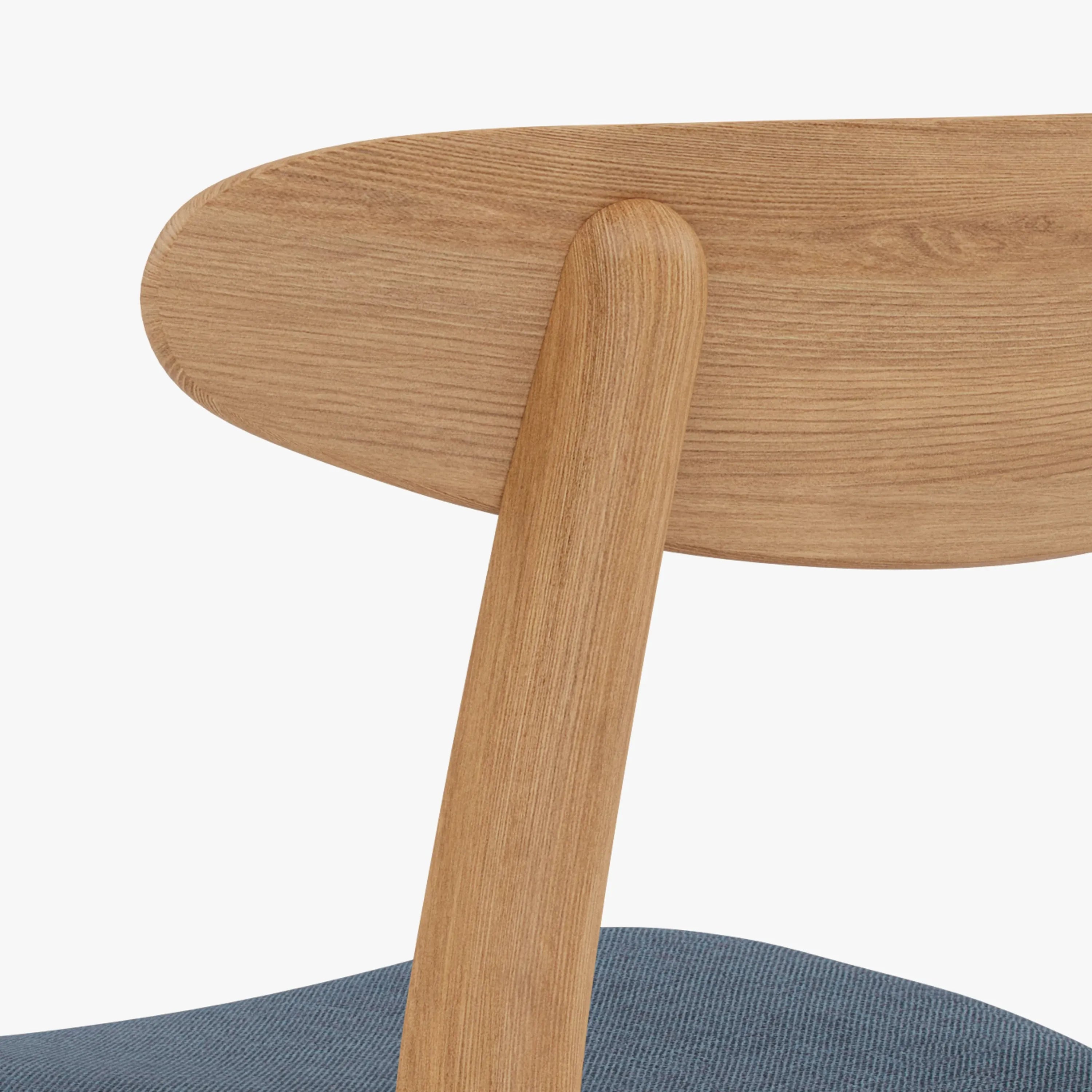 Magnus Dining Chair Chambray Blue Fabric Solid American Oak