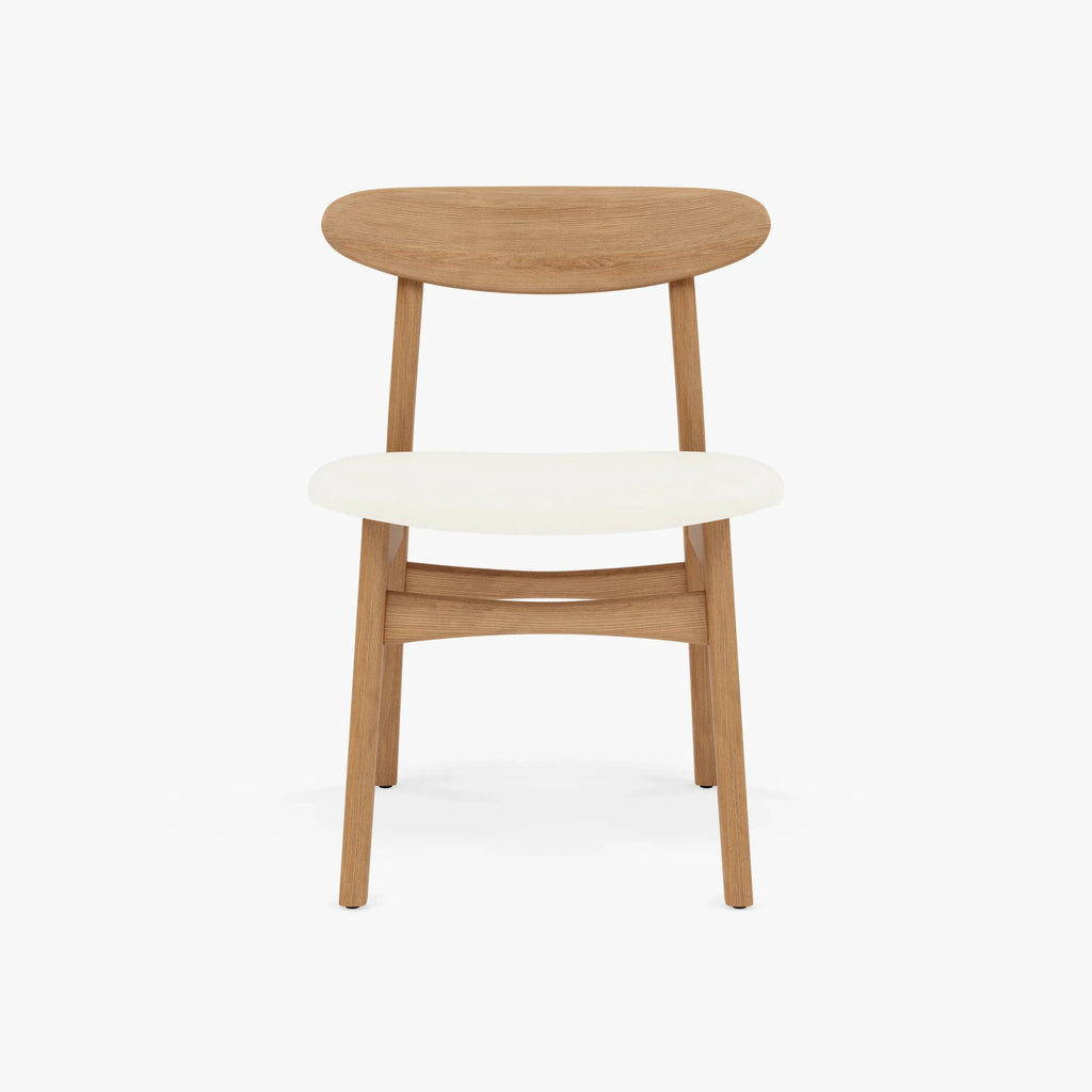 Magnus Dining Chair Cream Leather Solid American Oak