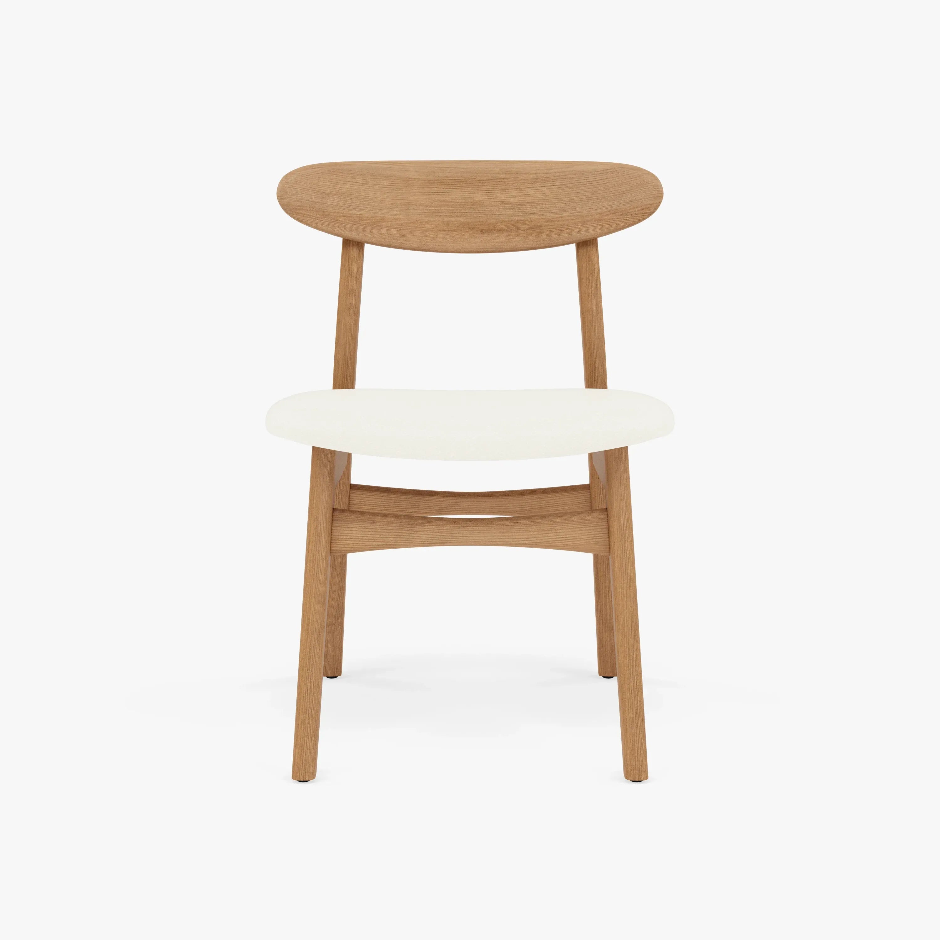 Magnus Dining Chair Cream Leather Solid American Oak