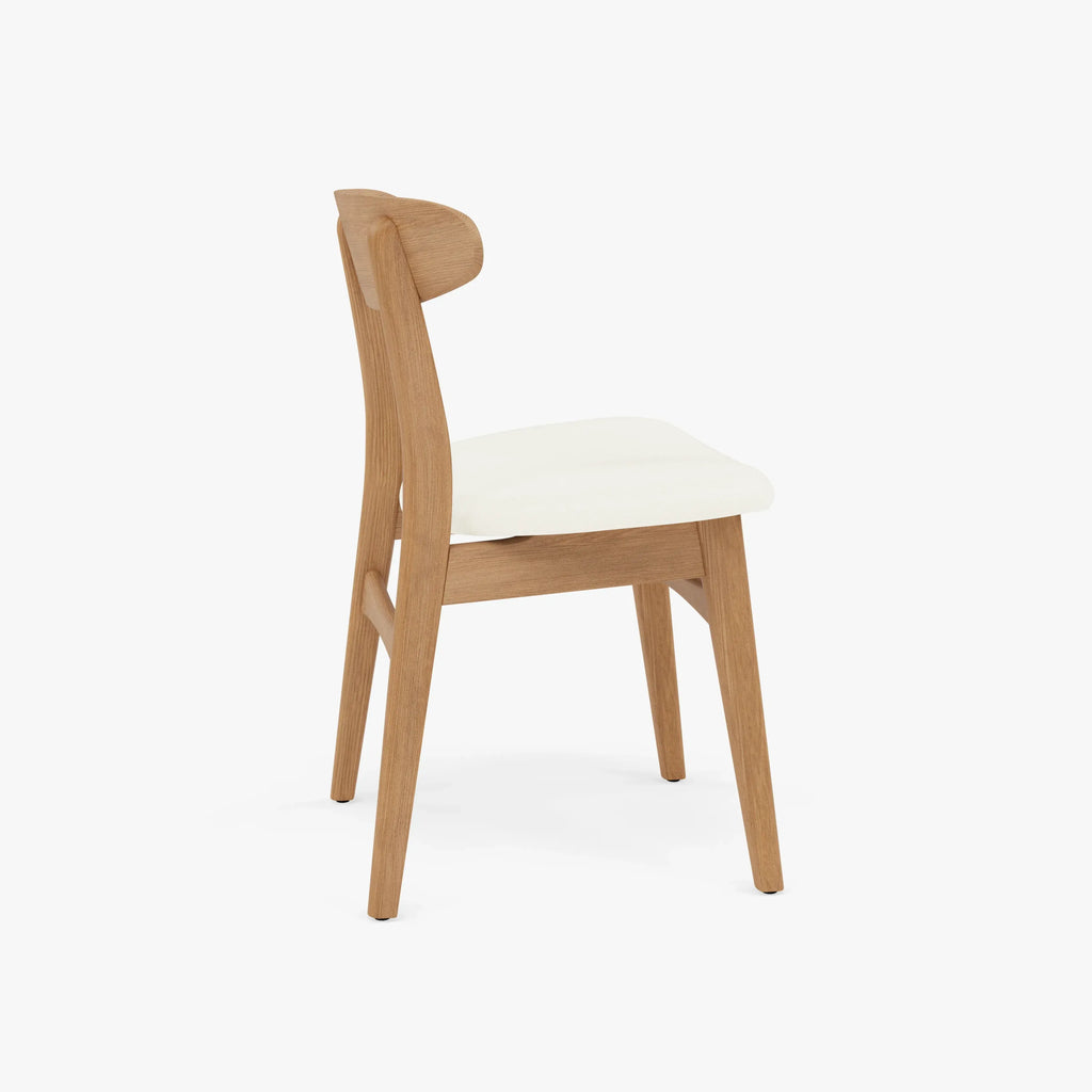 Magnus Dining Chair Cream Leather Solid American Oak