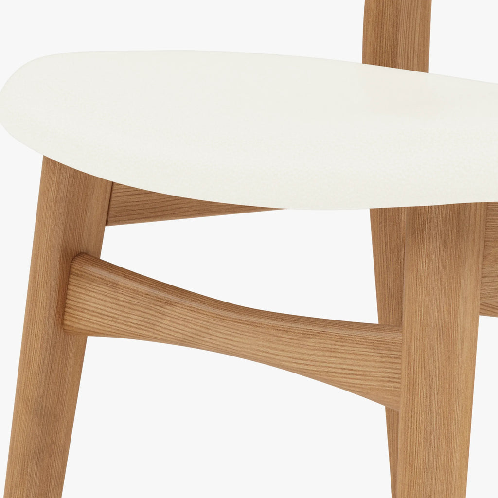 Magnus Dining Chair Cream Leather Solid American Oak