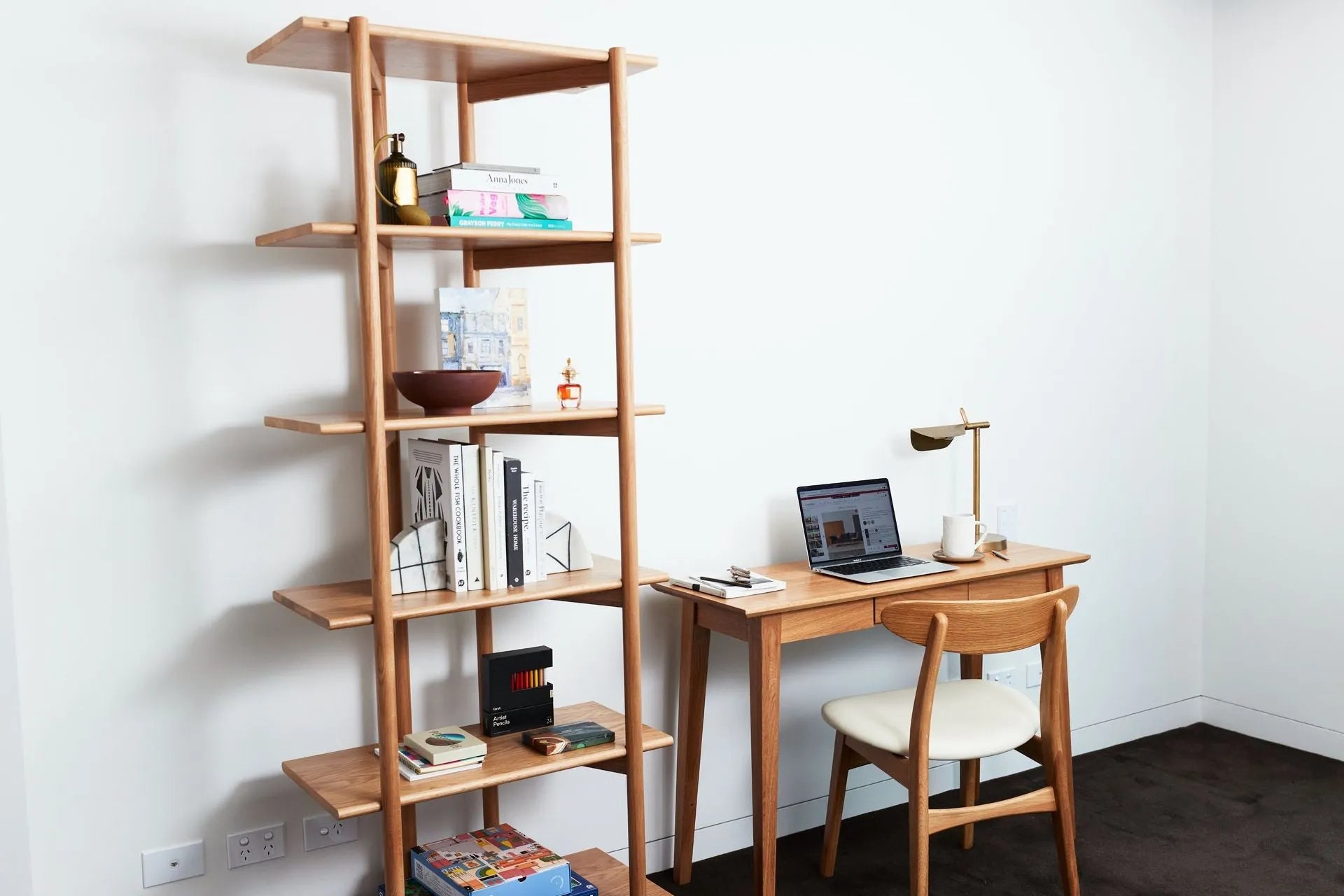 Magnus Dining Chair Cream Leather Solid American Oak