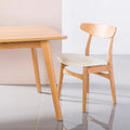 Magnus Dining Chair Cream Leather Solid American Oak