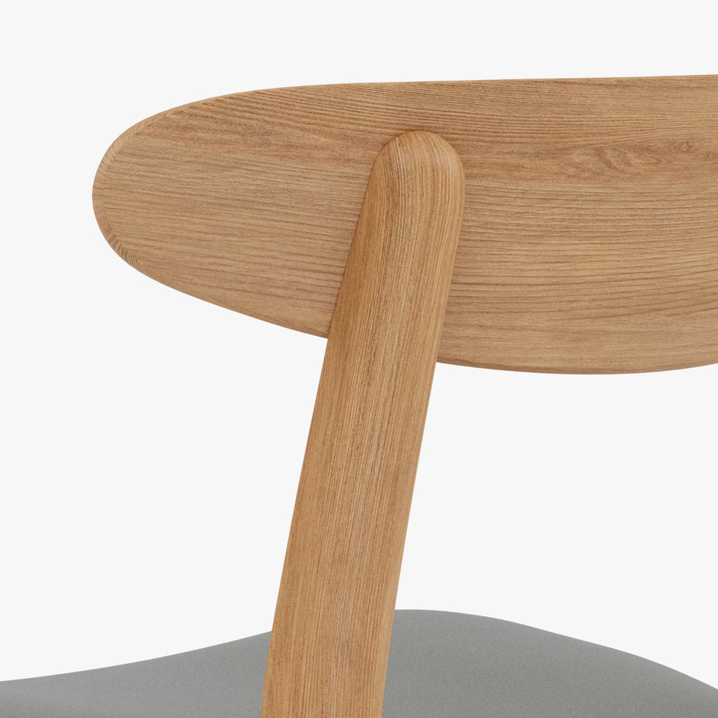 Magnus Dining Chair Grey Leather Solid American Oak