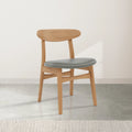 Magnus Dining Chair Grey Leather Solid American Oak