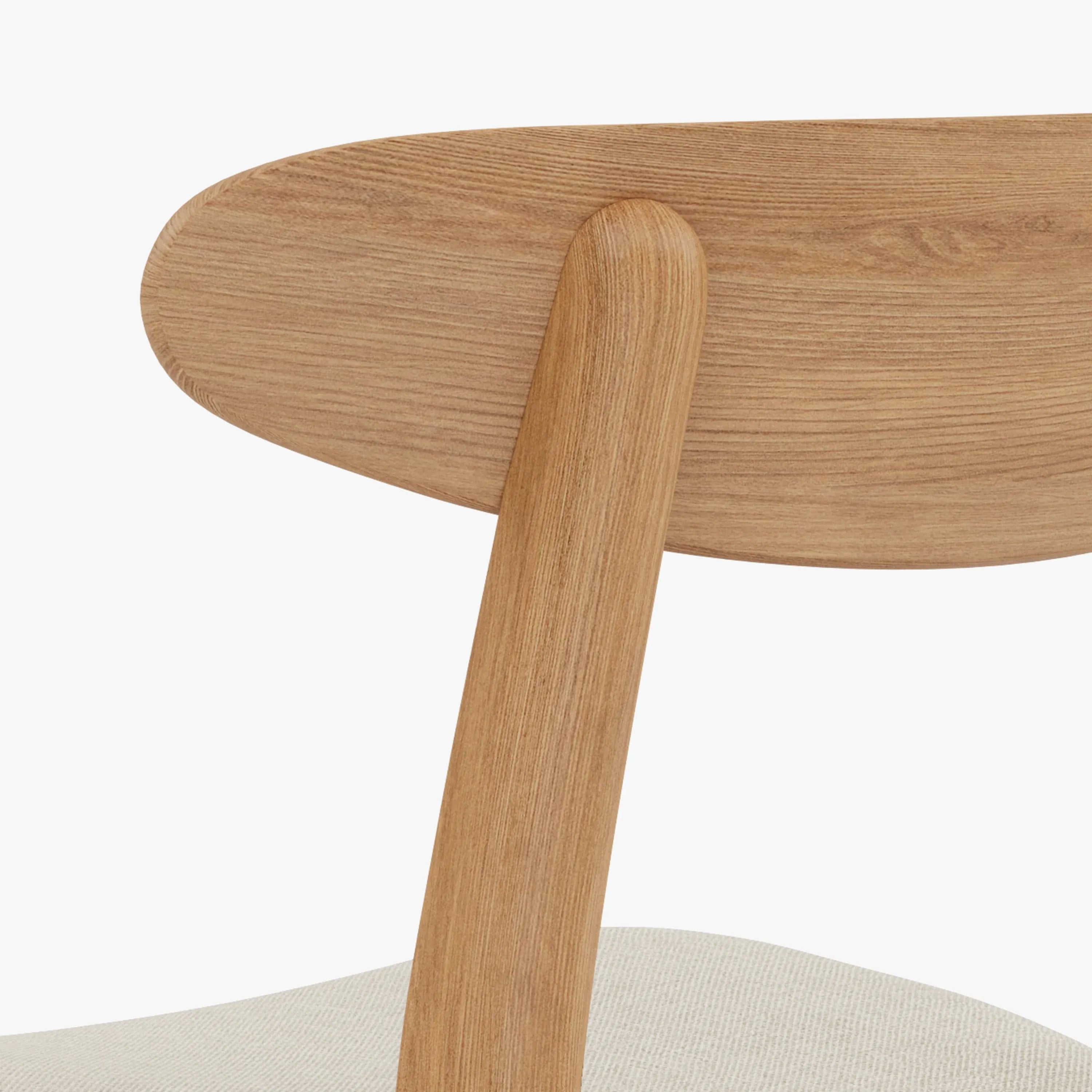 Magnus Dining Chair Oatmeal Beige Fabric Solid American Oak