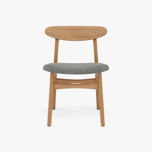 Magnus Dining Chair Pewter Grey Fabric Solid American Oak