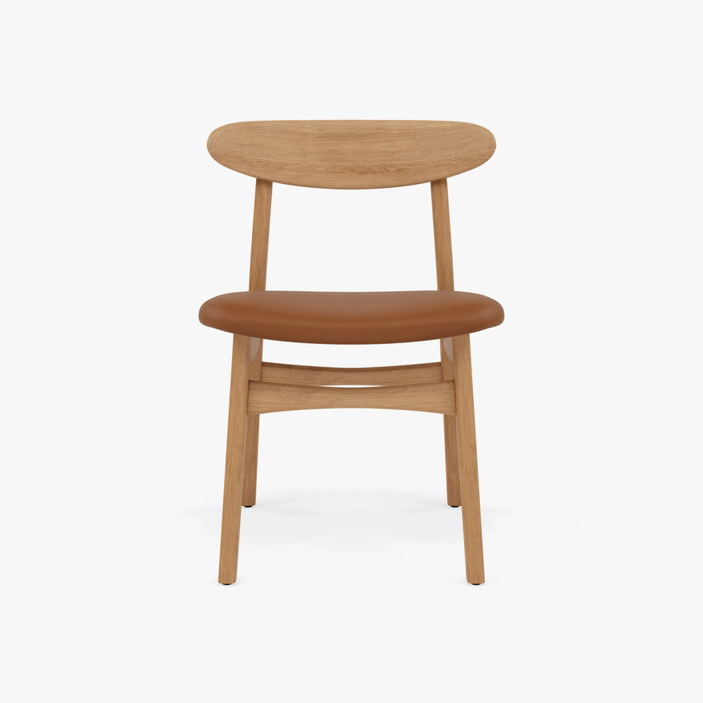 Magnus Dining Chair Tan Leather Solid American Oak