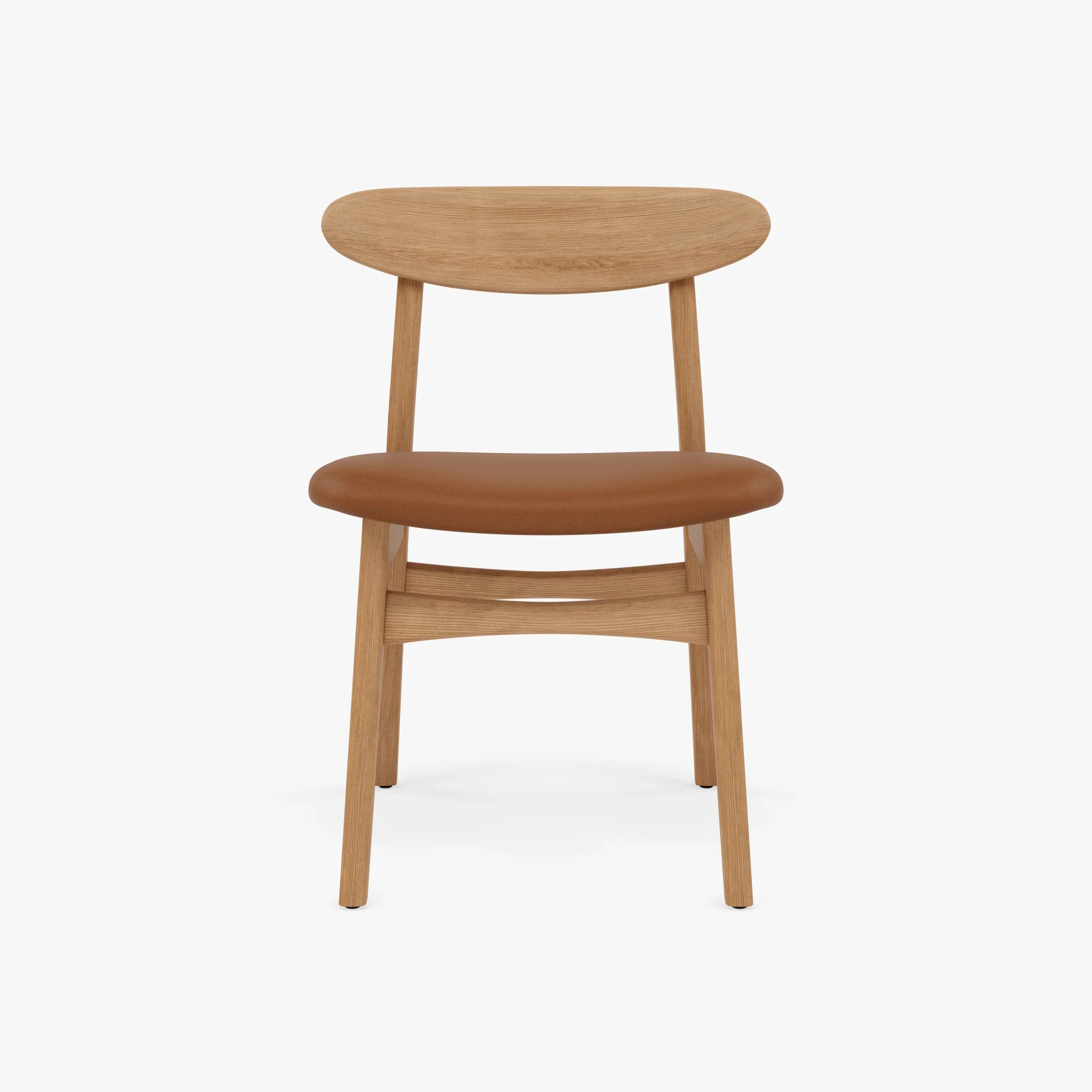 Magnus Dining Chair Tan Leather Solid American Oak