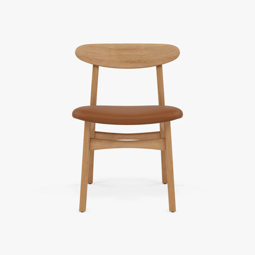 Magnus Dining Chair Tan Leather Solid American Oak