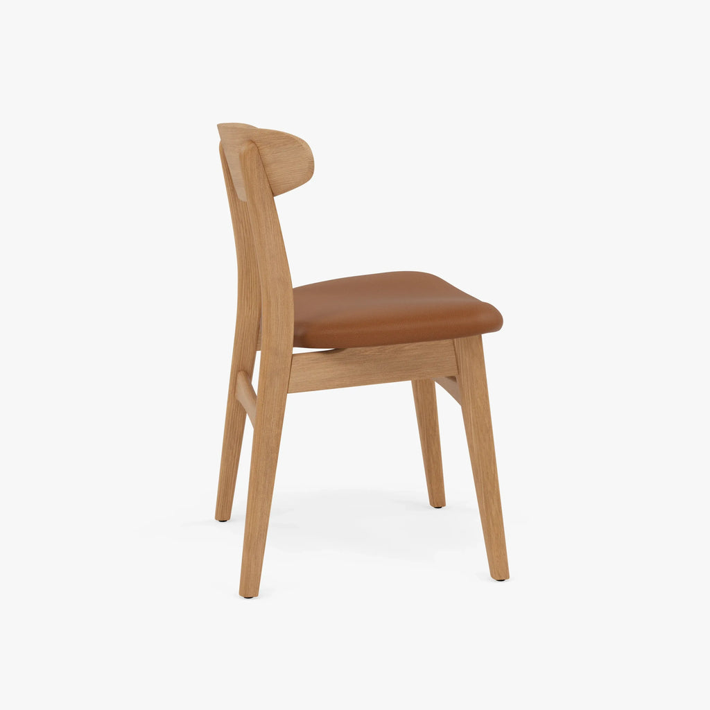 Magnus Dining Chair Tan Leather Solid American Oak