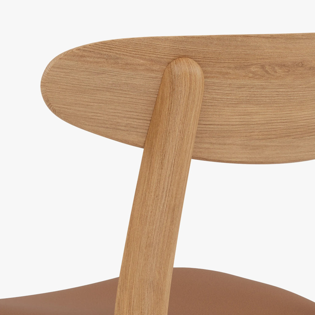 Magnus Dining Chair Tan Leather Solid American Oak