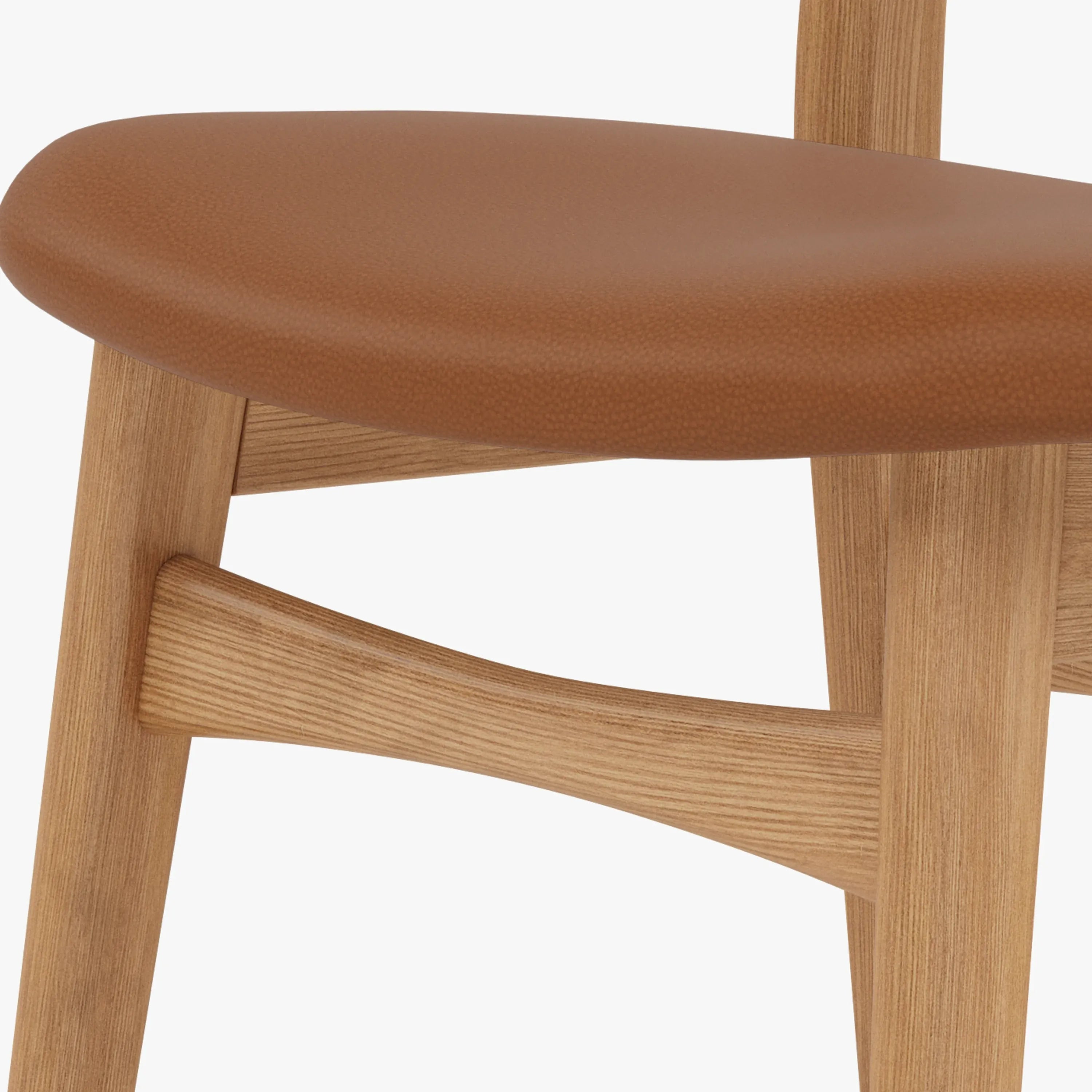 Magnus Dining Chair Tan Leather Solid American Oak