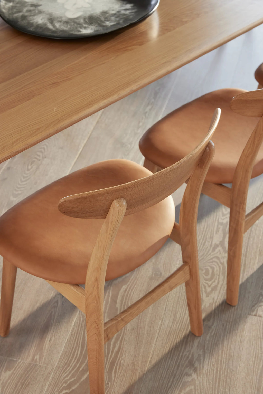 Magnus Dining Chair Tan Leather Solid American Oak
