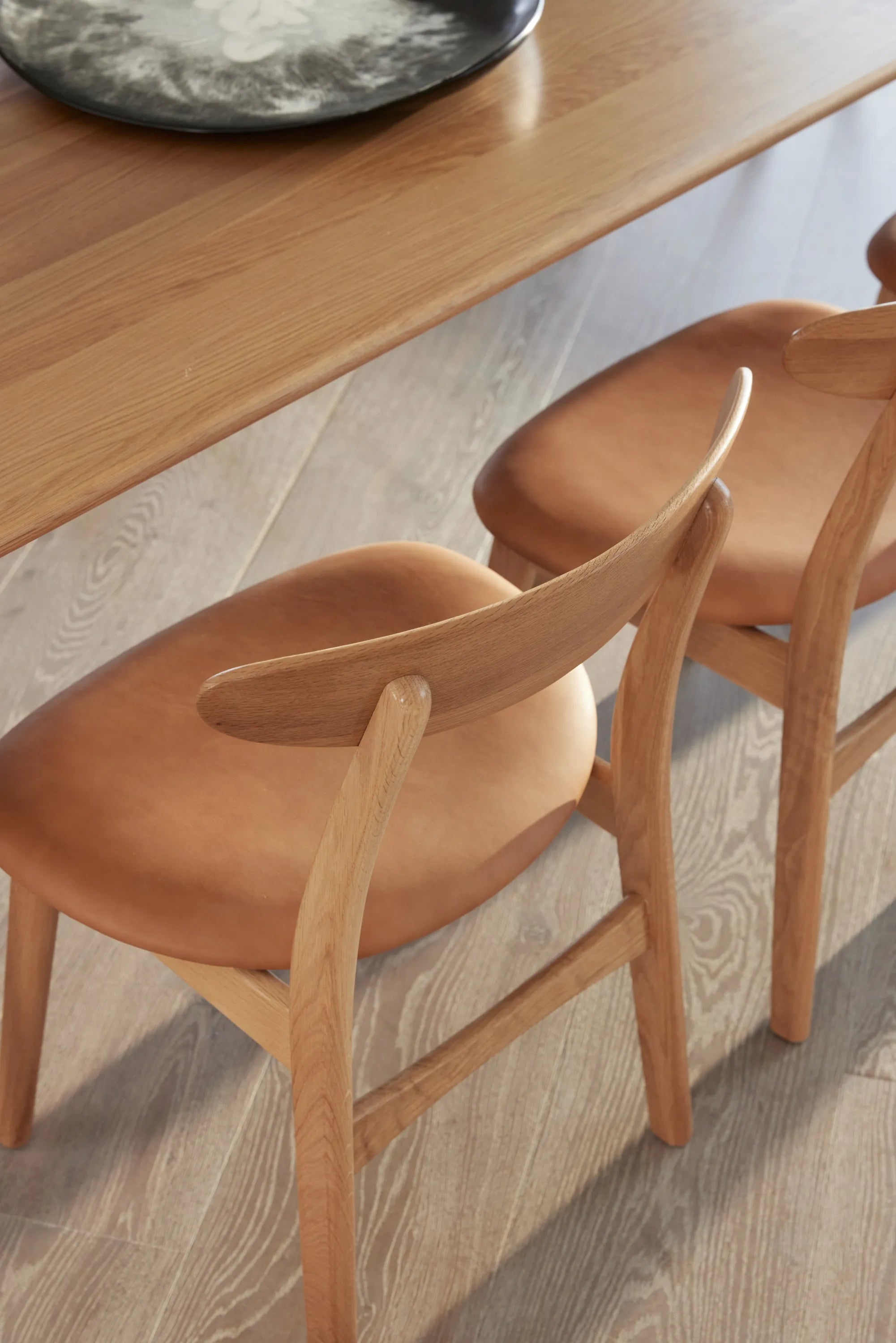 Magnus Dining Chair Tan Leather Solid American Oak