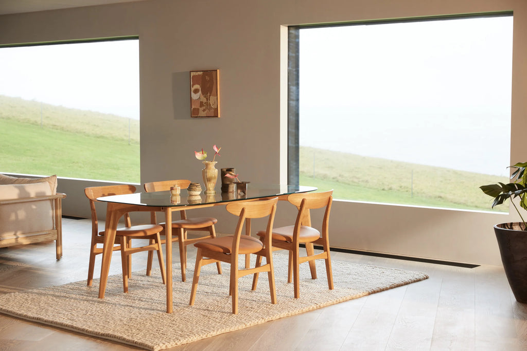 Magnus Dining Chair Tan Leather Solid American Oak