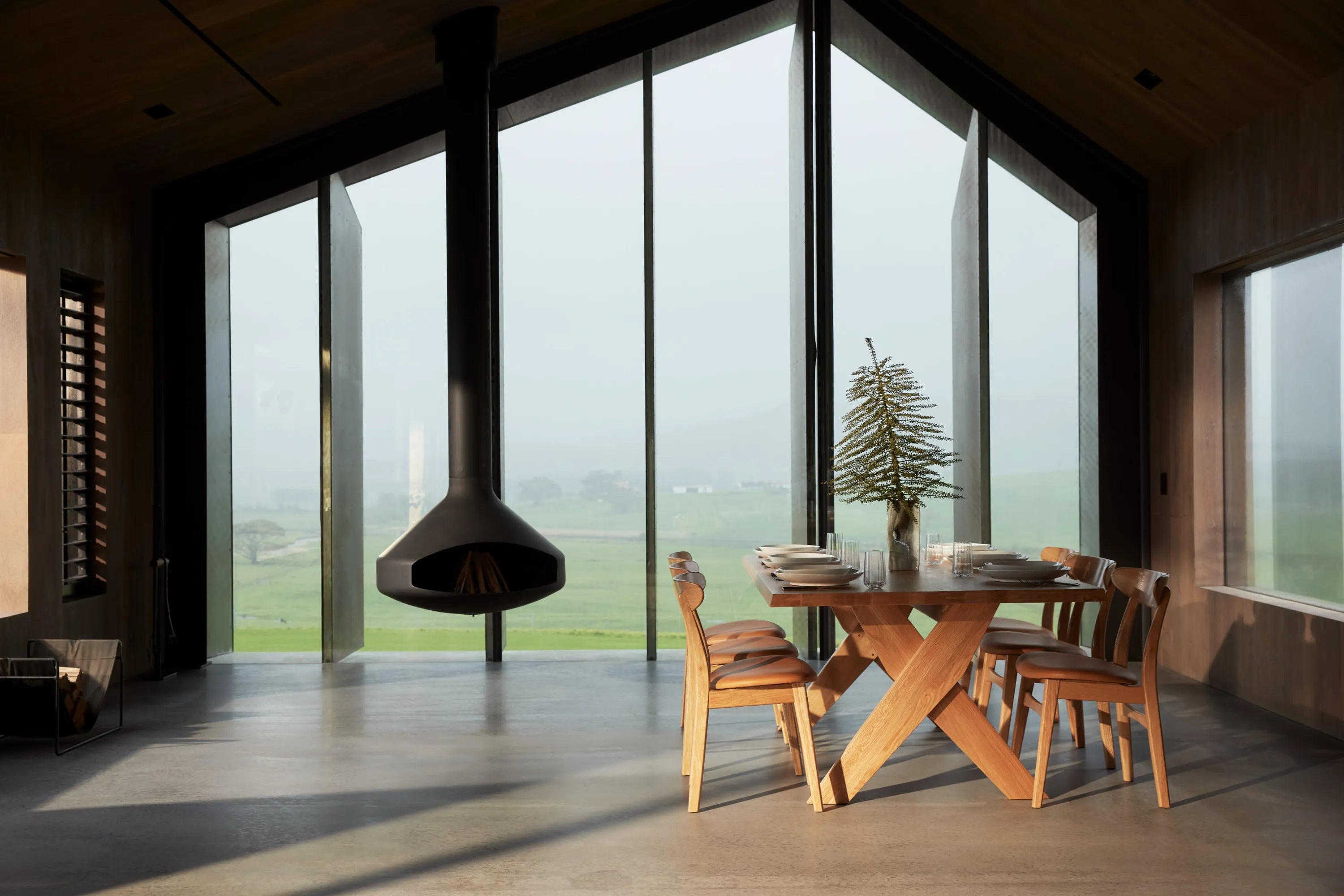 Magnus Dining Chair Tan Leather Solid American Oak