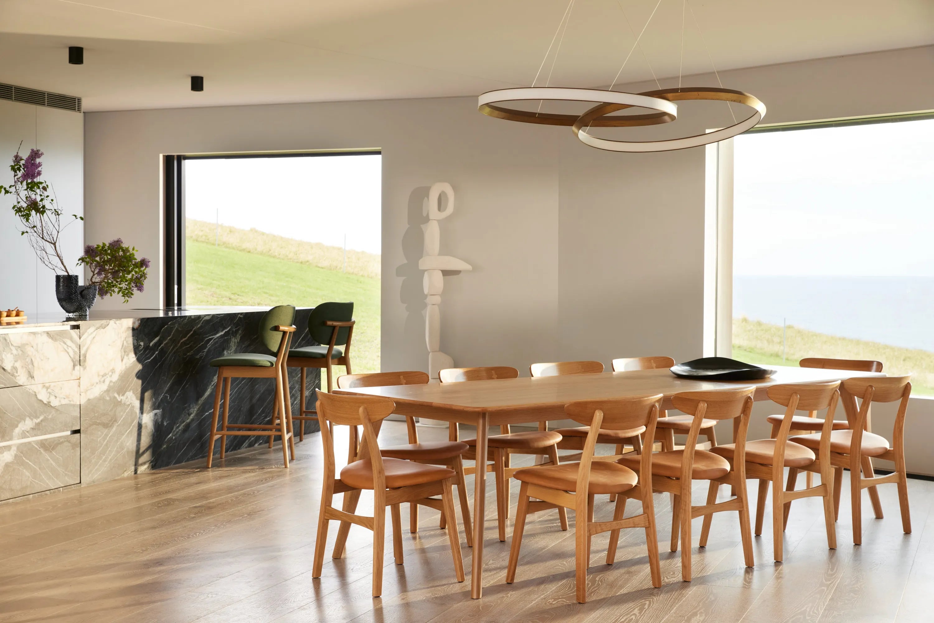 Magnus Dining Chair Tan Leather Solid American Oak