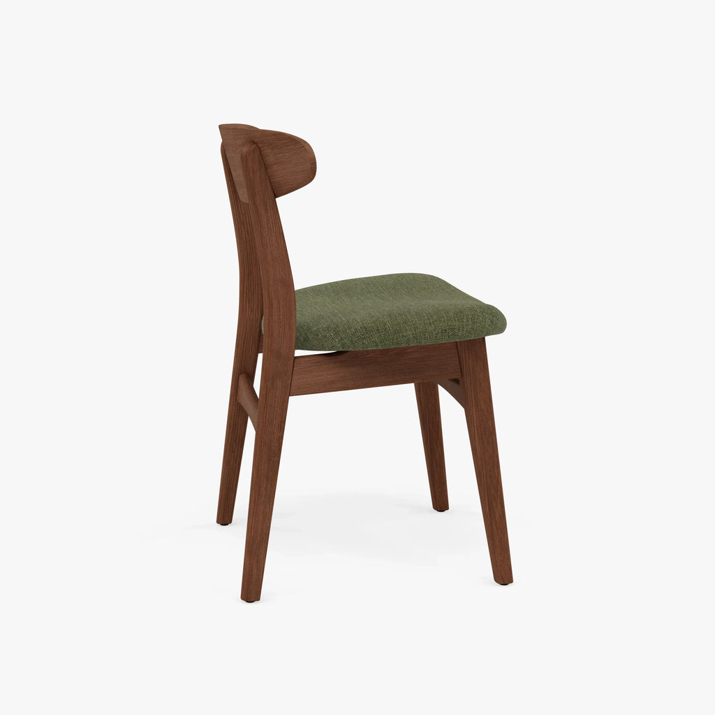 Magnus Dining Chair Aloe Green Fabric Solid American Walnut