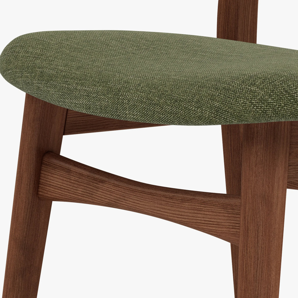 Magnus Dining Chair Aloe Green Fabric Solid American Walnut