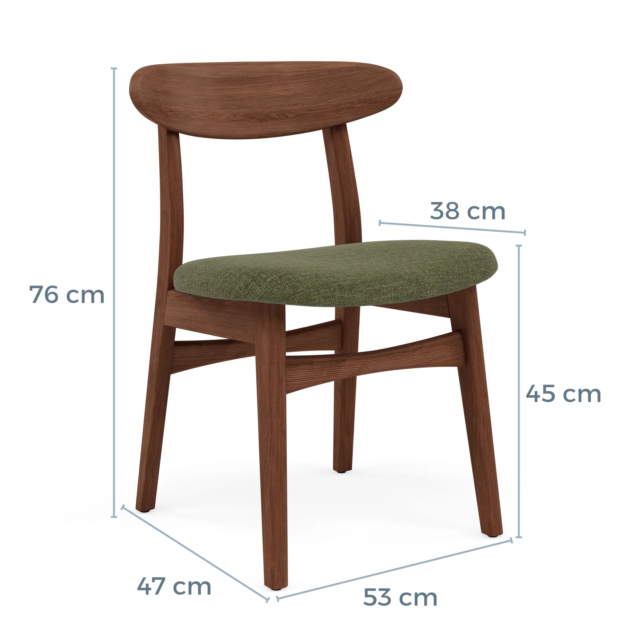 Magnus Dining Chair Aloe Green Fabric Solid American Walnut