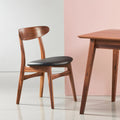 Magnus Dining Chair Black Leather Solid American Walnut