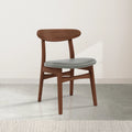 Magnus Dining Chair Grey Leather Solid American Walnut