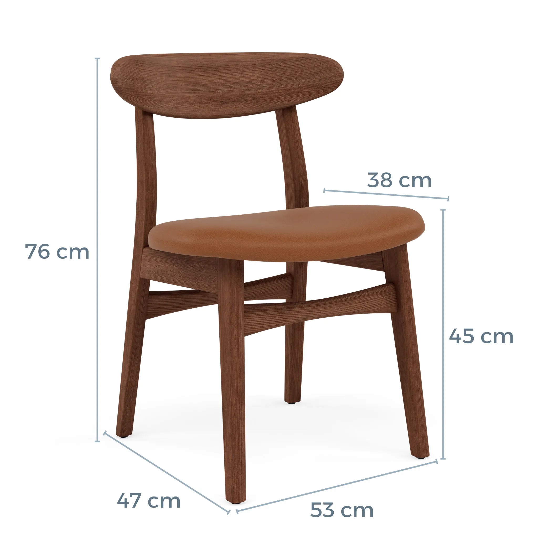 Magnus Dining Chair Tan Leather Solid American Walnut