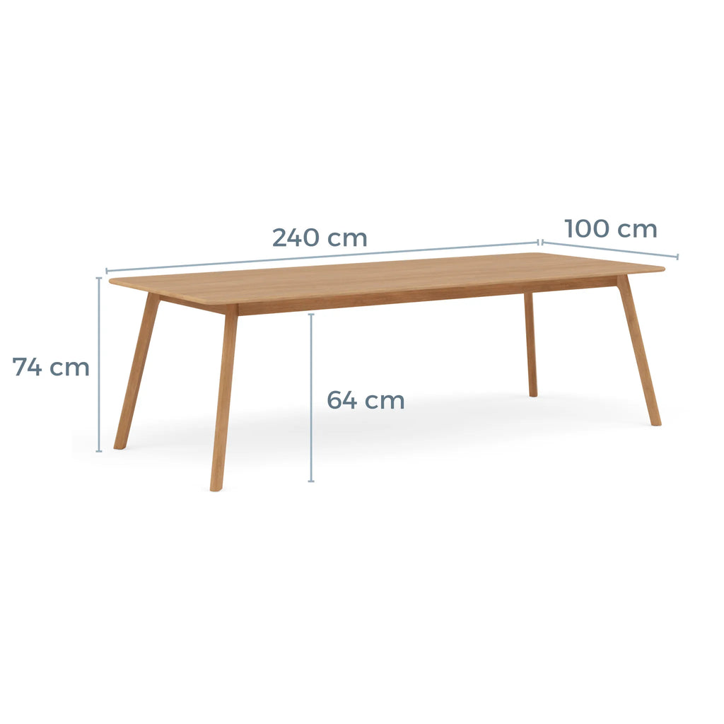 Magnus Dining Table 240 x 100cm Solid American Oak