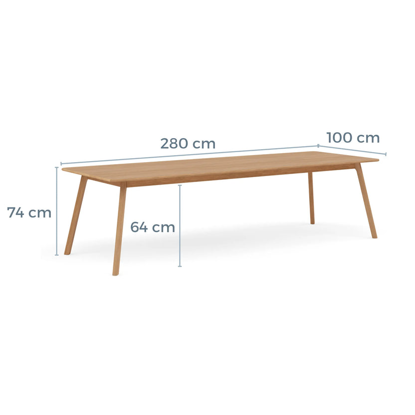 Magnus Dining Table 280 x 100cm Solid American Oak