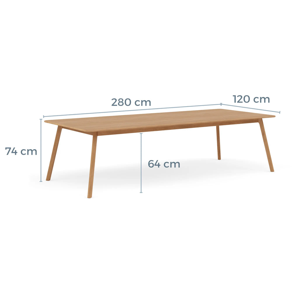 Magnus Dining Table 280 x 120cm Solid American Oak