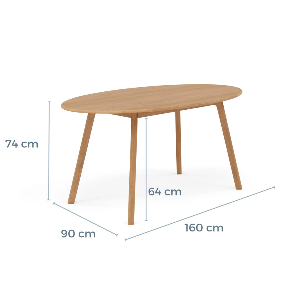 Magnus Dining Table Oval 160 x 90cm Solid American Oak