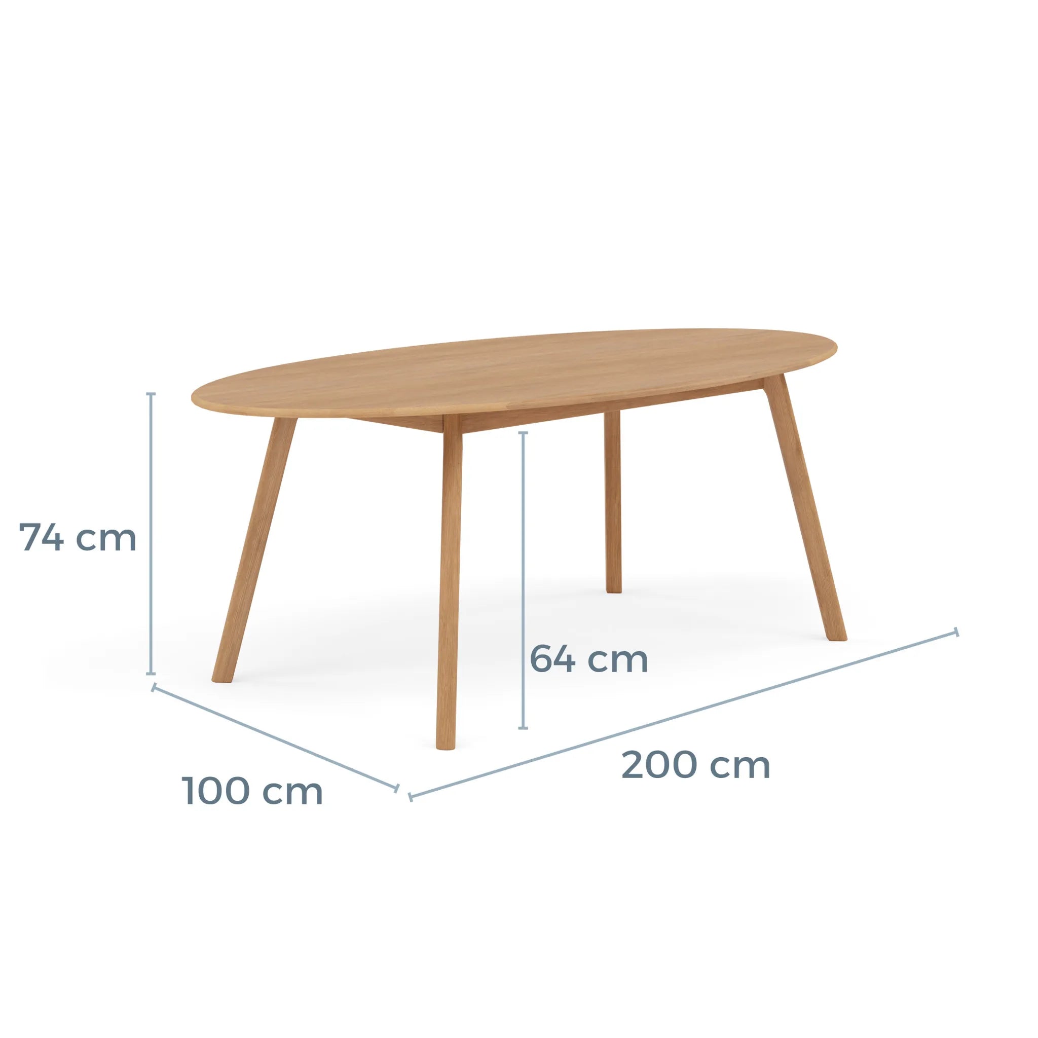 Magnus Dining Table Oval 200 x 100cm Solid American Oak