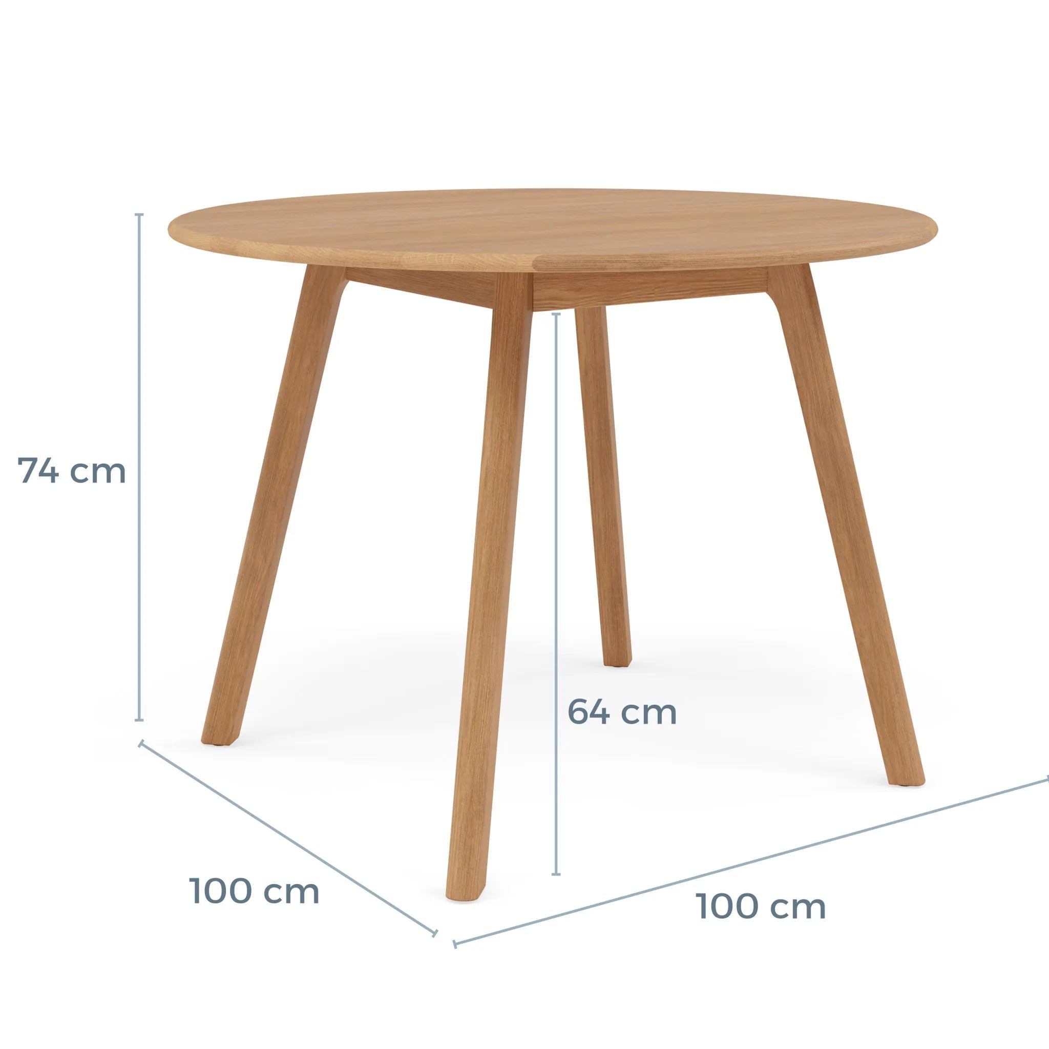 Magnus Dining Table Round 100cm Diameter Solid American Oak