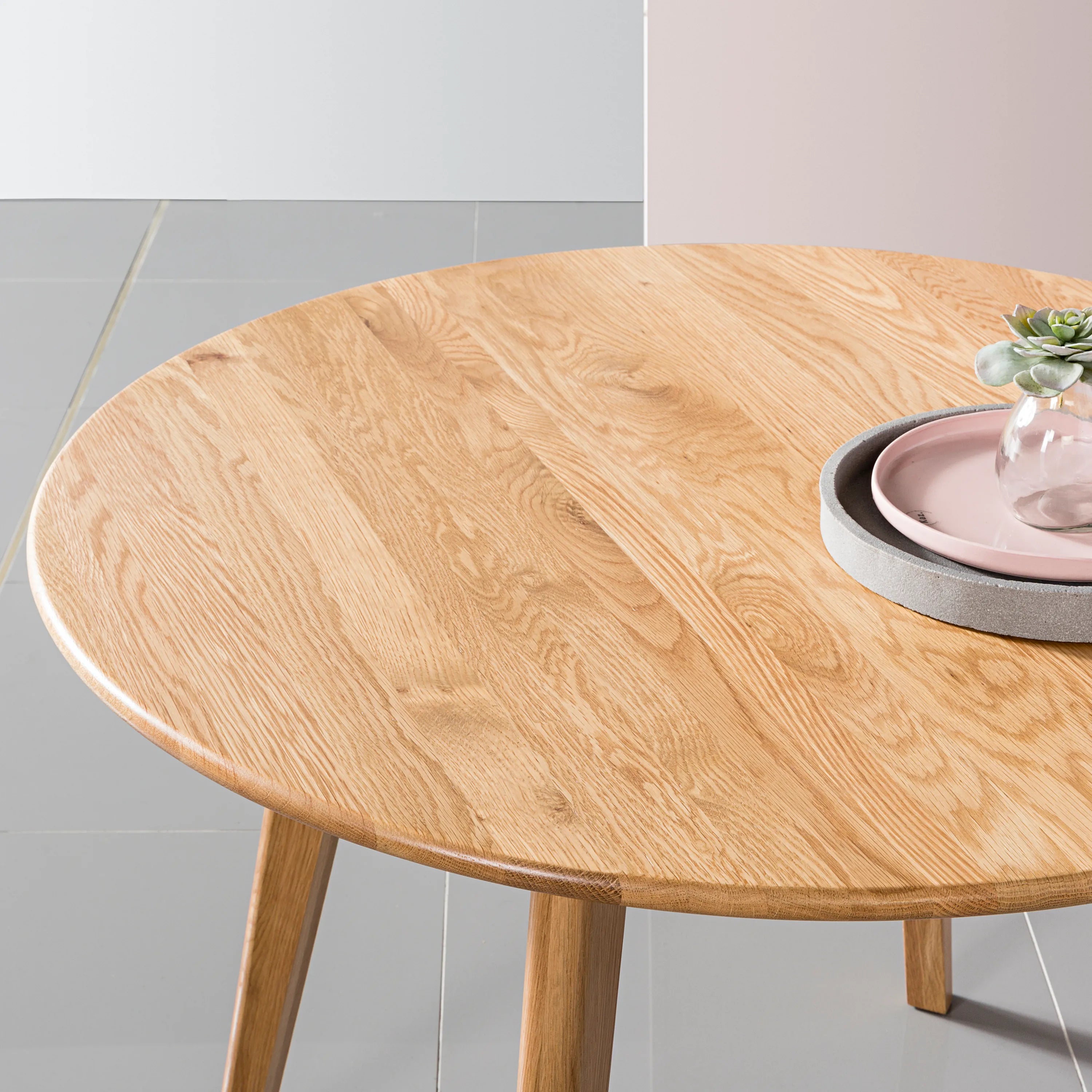 Magnus Dining Table Round 100cm Diameter Solid American Oak