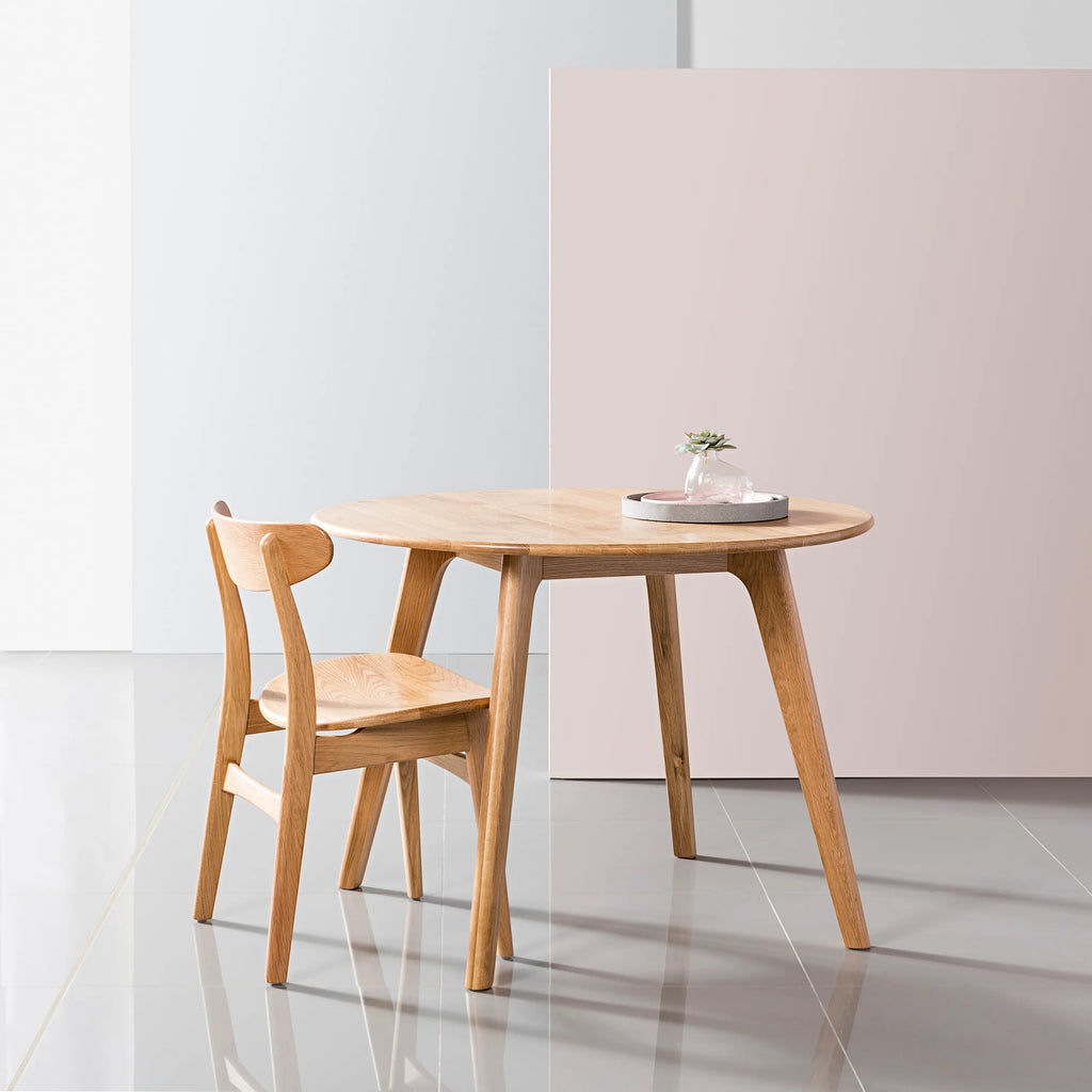 Magnus Dining Table Round 100cm Diameter Solid American Oak