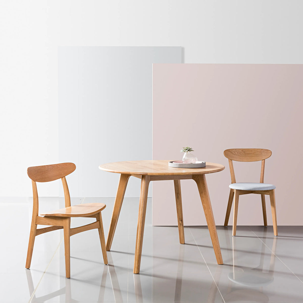 Magnus Dining Table Round 100cm Diameter Solid American Oak